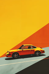 Porsche911 RS Yellow Wall Poster