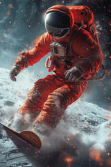 astronaut in an orange space suit Wall Art - beink online art store