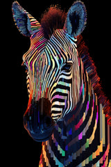 Painting of Zebra Face Animal Wall Art