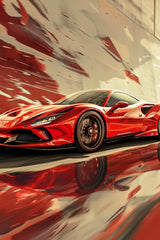 Red Ferrari F8 Wall Art