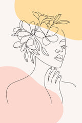 Girl With Flowers on Her Head Wall Art