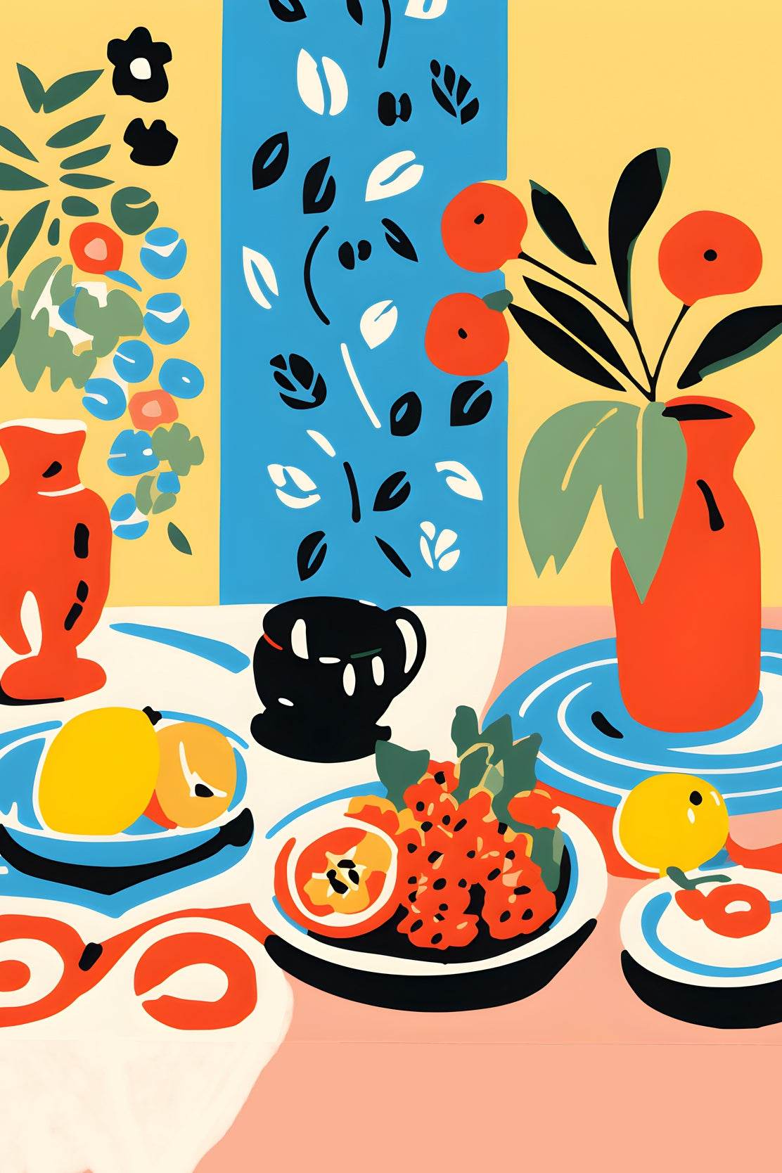 Fruit And Flower Painting Wall Art - beink online art store