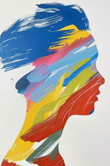 Color Portrait Of A Human Head Wall Art