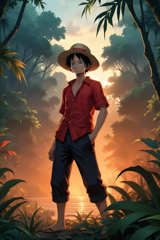 Monkey D. Luffy in Jungle Anime Wall Art - beink online art store