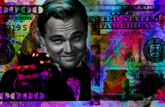 Leonardo DiCaprio - Colorful Dollar Background Wall Art