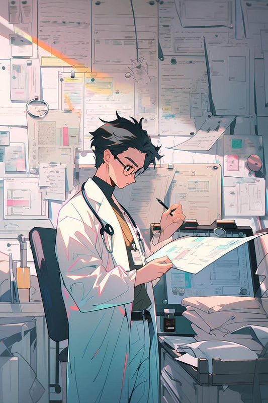 Rendering of Anime Doctor at Job Anime Wall Art - beink online art store