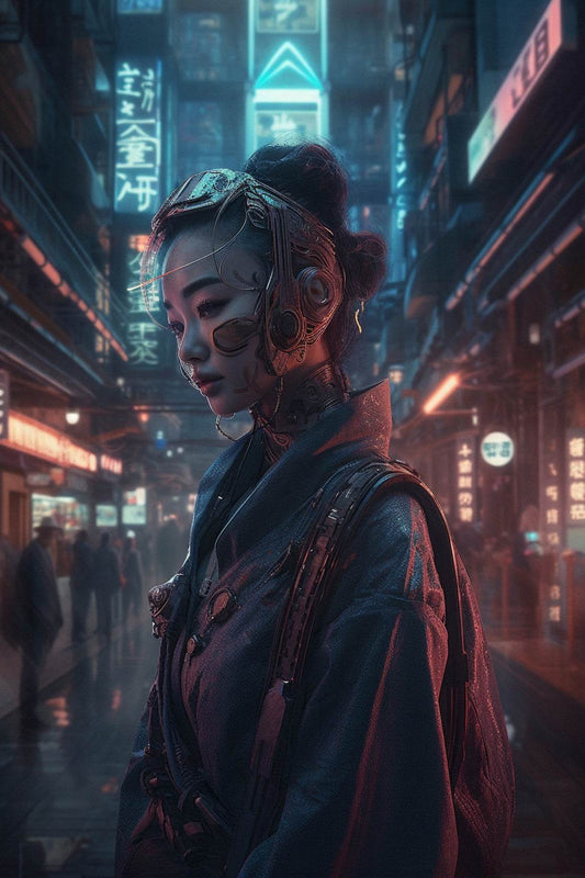 Gril Cyberpunk Citizen Wall Art - beink online art store