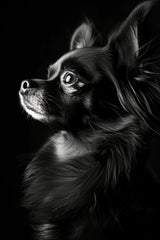 Chihuahua Dog Black & White Wall Art