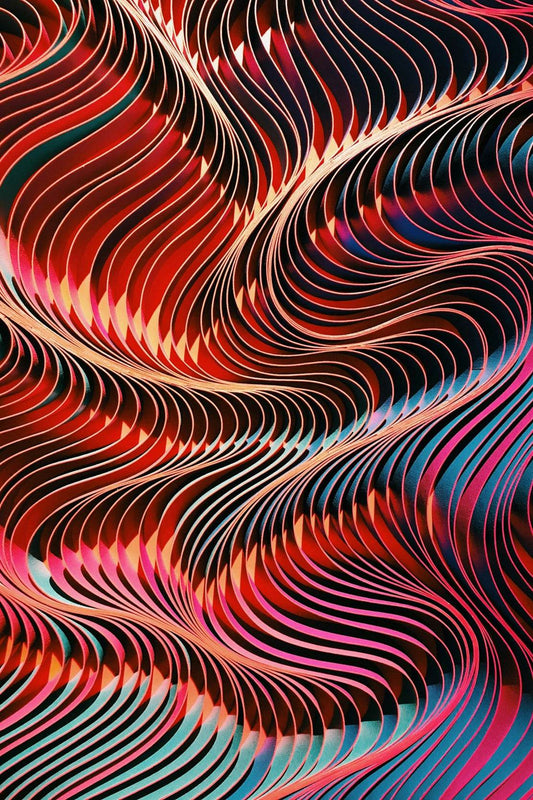 Dark Multicolor Lines Abstract Wall Art - beink online art store