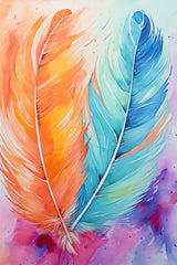 Painting Colored Feathers Wall Art