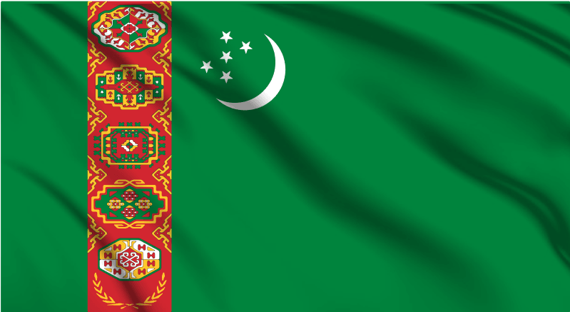 Turkmenistan National Flag Wall Art - beink online art store