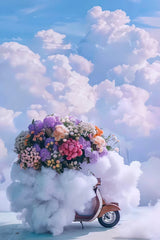 Floral Vespa in Clouds Wall Art - beink online art store