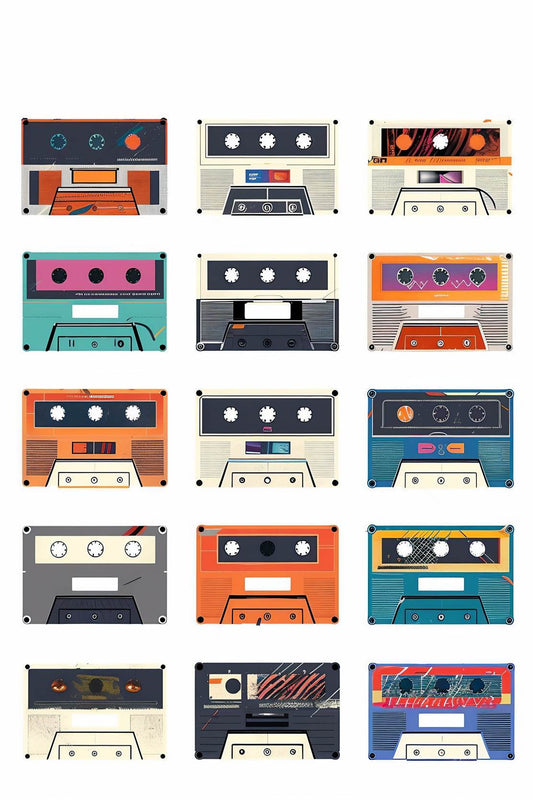 Retro Cassette Tapes Wall Art - beink online art store