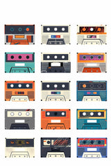 Retro Cassette Tapes Wall Art