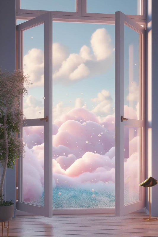 Room with window and surreal view Anime Wall Art - beink online art store