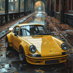 Porsche 911S Carrera Yellow Wall Art