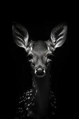 White-Tailed Deer Black & White Wall Art