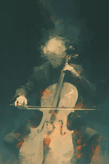 Christopher Lee Playing The Cello Wall Art