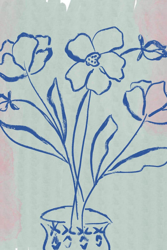 Blue Orchid Flowers in A Vase Wall Art - beink online art store