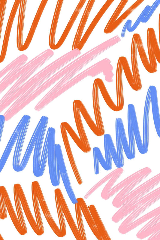 Colorful Lines on White Background Wall Art - beink online art store