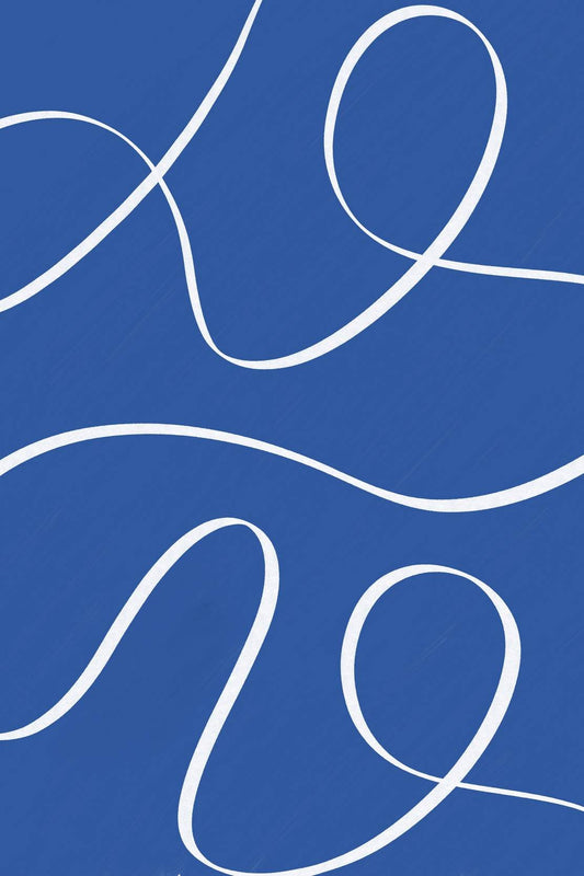 White Lines on A Blue Background Wall Art - beink online art store