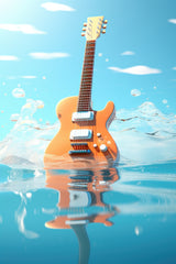 Guitar Drowned In Water Wall Art