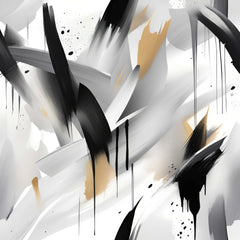 Cross Black and Grey Brush Strokes Abstract Wall Art