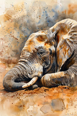 Watercolor Elephant Illustration Wall Art