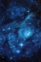 Space with stars blue and black background wall art - beink online art store