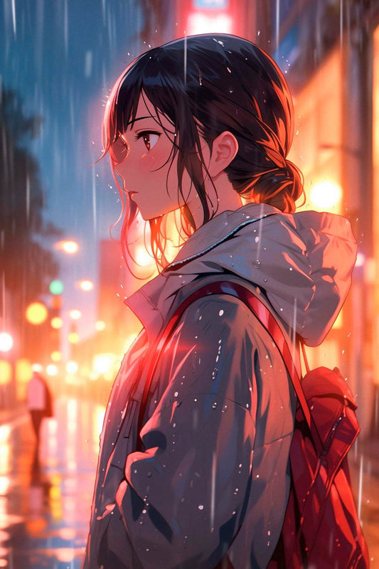 Anime Girl In The Rain Anime Wall Art - beink online art store