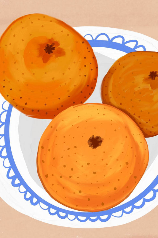 Orange Fruit on A Plate Wall Art - beink online art store