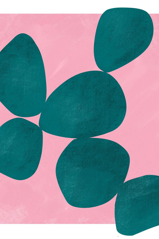 Jade Green Stone With Pink Background Wall Art - beink online art store