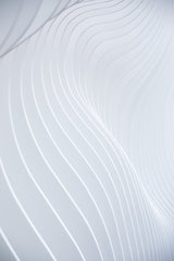 White Technology Waves Abstract Wall Art