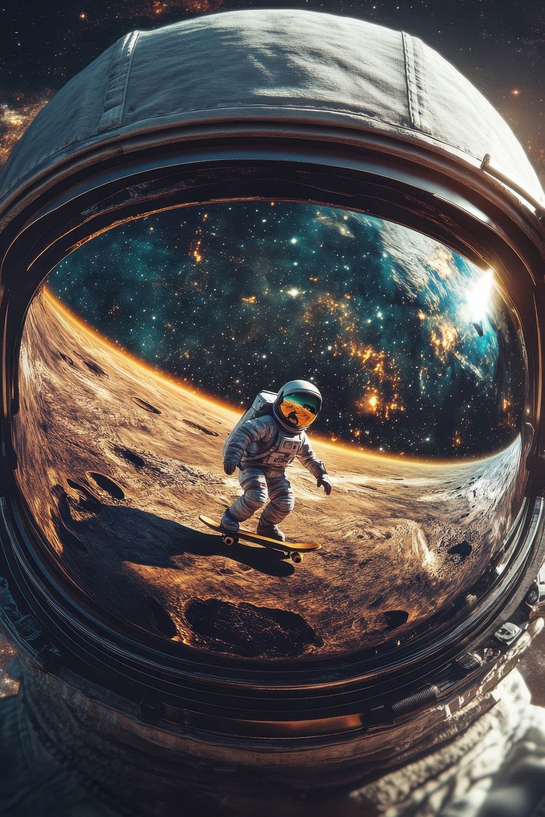 Astronaut in space reflection Wall Art - beink online art store