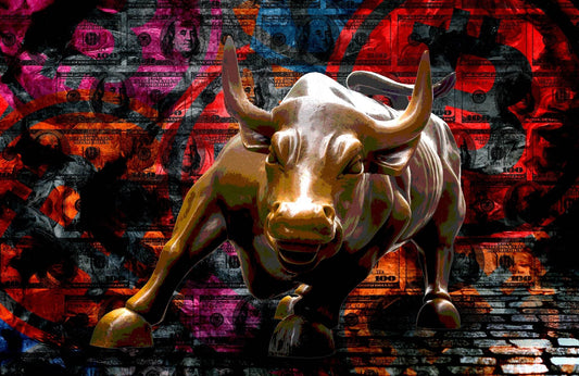 Charging Bull Statue Wall Art - beink online art store