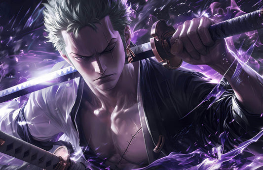 Roronoa Zoro Purple Anime Wall Art - beink online art store