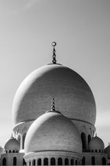 Abu Dhabi Grand Mosque Black & White Wall Art