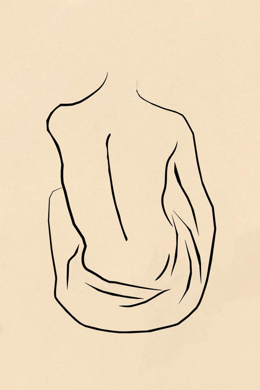 Drawing of A Woman Waist Wall Art - beink online art store