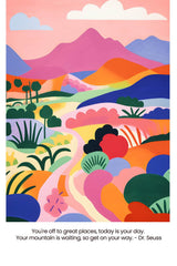 Colorful Painting of The Mountain Path Art - beink online art store