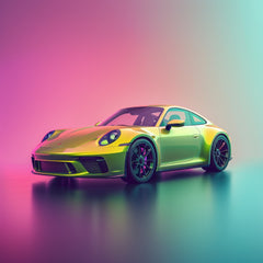 Porsche Golden Coupe Wall Art