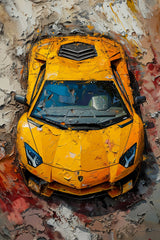 Yellow Lamborghini Wall Art