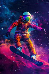 An astronaut riding a surfboard The concept of space travel wall art - beink online art store