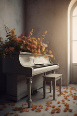 White Piano In The Church Wall Art