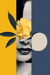 Modern Lady With Flower Abstract Wall Art