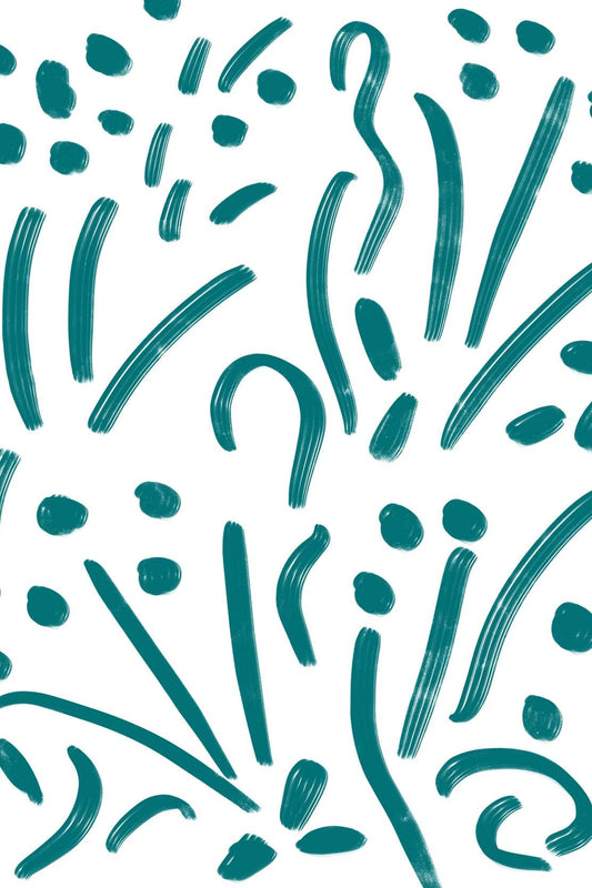 Teal Splatters Canvas Wall Art - beink online art store