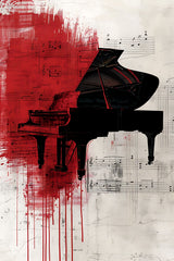 Old Black Piano Wall Art