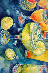 Watercolor Painting of Lemonade Drink