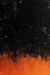 Orange glow night sky with stars wall art