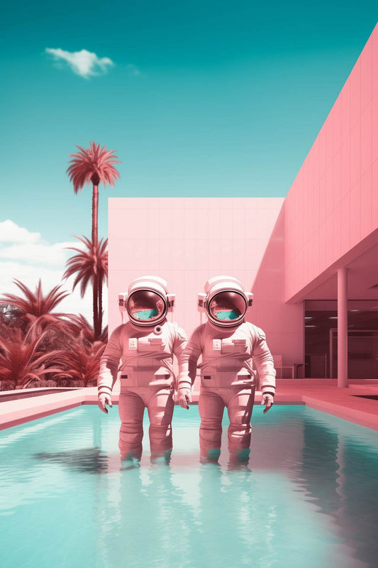 Astronaut diving in swimming pool Wall Art - beink online art store