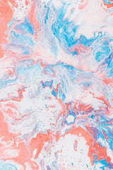 Spread of Aqua Pink Oil Paint Abstract Wall Art